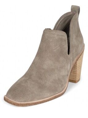 Jeffrey Campbell Rosee Taupe Suede Block Heel Ankle Booties Size 8‎ Minimalist